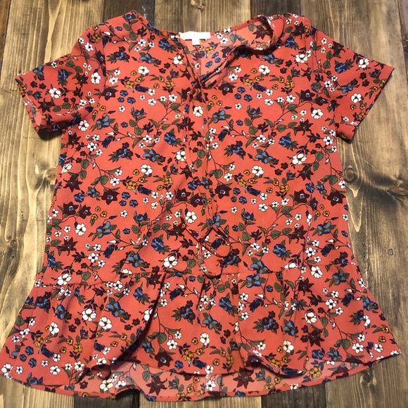 💢SOLD. Mimi & Daphne floral blouse - Picture 1 of 2